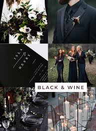 Black And Wine Chic Halloween Wedding Theme Inspiration From West South Halloweenwedd Halloween Themed Wedding Wedding Theme Inspiration Wedding Themes Fall