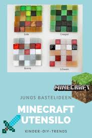 In dieser anleitung werden die. Minecraft Basteln Utensilo Aus Mosaiksteinen Basteln Kindergeburtstag Deko Kinder Diy Trends Com Basteln Mit Kindern Basteln Kindergeburtstag Deko