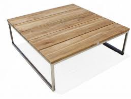 Comprising of two high and two low tables that are accented by a sleek gold finished frame, each of these square furniture pieces features a tabletop and lower shelf of clear. Skyline Design Nautic Teak Square Coffee Table 52011 Morale Garden Furniture