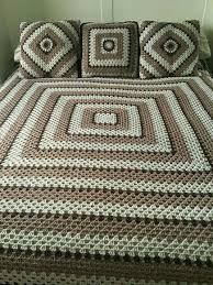 Kit Composto Por 3 Capas De Almofadas 40x40 1colcha Casal 2 00x2 00 Aprox Feito Com Barbante De Alta Colchas De Cama Colcha De Croche Colcha De Cama Casal