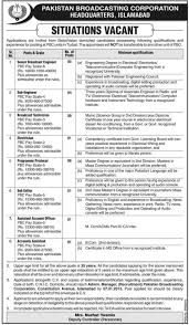 Jobs In Pakistan Broadcasting Corporation Radio Pakistan Jobs In Pakistan Broadcast