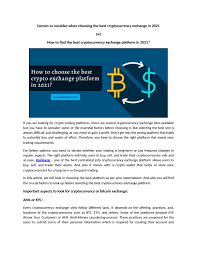 Binance, kucoin, okex, and bitfinex all have very good security features for their users and i would feel safe to use any of them. How To Choose The Right Cryptocurrency Exchange Platform In 2021 By Koinbazar Issuu