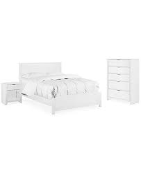 Tribeca White 3 Piece Bedroom Set Queen Bed Nightstand Chest Macys 879 Bedroom Sets Queen Bedroom Set Bed