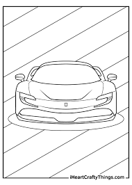 Easy coloring page of a ferrari auto racing helmet. Ferrari Coloring Pages Updated 2021