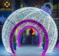 Outdoor Decoration Giant Christmas 3D LED Motif Light Ornament Arch Ball  Lights for Shopping Malls