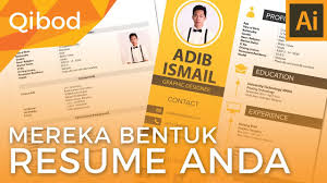 Template siap sedia untuk di'edit' dan ditambah. Qibod Adobe Illustrator Membuat Resume Youtube