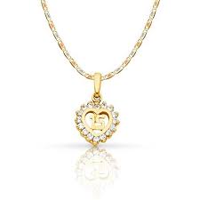 14k Yellow Gold Sweet 15 Years Quinceanera Heart Cubic Zirconia Cz Cha Gold Chain With Pendant Quinceanera Jewelry 14k Gold Necklace Chain