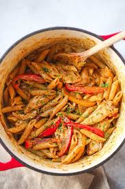 Rasta Pasta Recipe Creamy Pasta W Caribbean Jerk Chicken