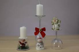 How To Make Festive Christmas Candle Holders Out Of Wine Glasses Diy Crafts