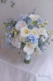 artificial bouquet cella lily with blue last call 明天30 6 最後一日下單 可享用2019年上半年度的價目 特別是8折優惠的packing確實 silk wedding bouquets floral wreath wedding bouquets