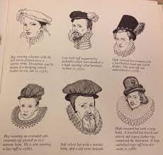 Various Elizabethan Hats For Men See Caption S With Images Fashion Sketches Men Elizabethan Fashion