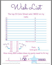 Free Color Street Wish List Host Packet Printable Color Street Color Street Nails Color