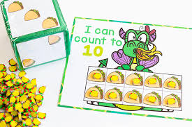 Look for the download link at the bottom of this page in a yellow box. Printable Preschool Counting Grids For Dragons Love Tacos
