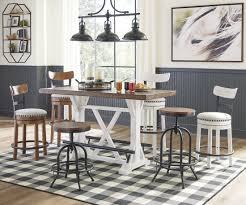 Valebeck White And Brown Counter Height Table In 2020 Counter Height Dining Sets Casual Dining Rooms Counter Height Dining Table