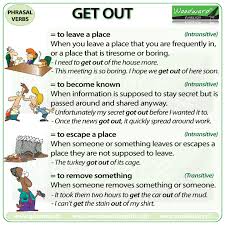 get out phrasal verb meanings and example woodward