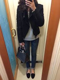 Asos Shearling Biker Jacket Uniqlo Sweatshirt American Eagle Jeans Velvet Slippers Hermes Birkin 30 Biker Jacket White Tees Leather Jacket