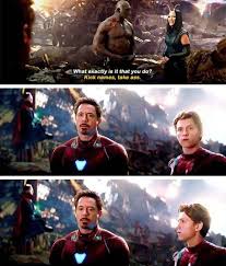 Dead for almost 5 years and still taking me to school. Tony Stark Peter Parker Talk To Mantis