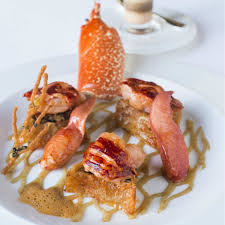 Foie gras snack on a stick Guy Savoy On Twitter Roasted Lobster Coral Lentils Verre Breton Restaurant Guy Savoy Monnaiedeparis Gastronomy Happiness
