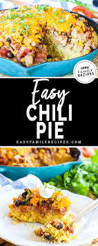 This recipe is a great combination of both of them! Cornbread Chili Pie Leftover Chili Recipe Easy Family Recipes
