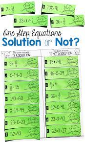 One Step Equations Solution Or Not Card Sort One Step Equations Solving Equations Activity Equations
