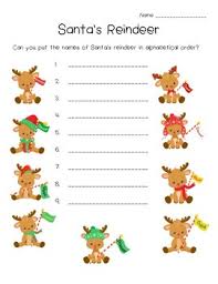 Reindeer Abc Order Worksheets Teaching Resources Tpt