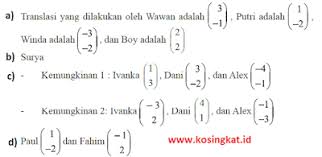 Matematika 3 untuk sltp kelas 3. Uji Kompetensi 3 Halaman 191 Matematika Kelas 9 Bab 3 Transformasi Bastechinfo