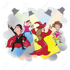 Check our collection of halloween party clipart, search and use these free images for powerpoint presentation, reports, websites, pdf, graphic design or any other project you are working on now. Halloween Party Vampire And Witch Dancing Royalty Free Cliparts Vectors And Stock Illustration Image 43490492