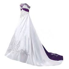White And Purple Wedding Dresses Plus Size Satin Embroidery Beaded Bridal Gown Purple Wedding Dress Cheap Wedding Dress Wedding Dresses Beaded