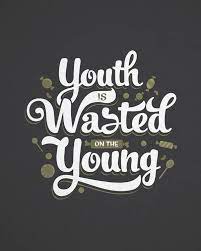 Youth Is Wasted Typographic Quote Lettering Youth Quotes