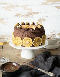 Schokoladen Orangen Torte Mit Mandeln Und Schoko Ganache Rezept Orangen Torte Schoko Ganache Ganache