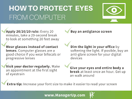 To protect eyes from computer screen, you should follow the detailed instructions below. How To Protect Your Eyes From Computer Screens Manager Up