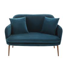 400 Banquette 2 Places En Velours Vert Maisons Du Monde Banquette Banquette 2 Places Velours Bleu