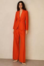 Burnt Orange Women's Suit Set: Tailored Blazer & Wide-leg Pants - Etsy UK