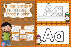 Task Cards Alphabet Fall Edition Students Will Love Learning The Alphabet Using The Task Card Method So Learning Becomes Task Cards Alphabet Tracing Cards