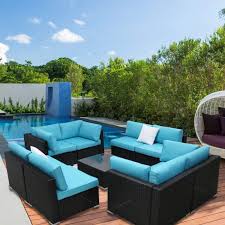 Amazon Com Peach Tree 7 Pcs Outdoor Patio Pe Rattan Wicker Sofa Sectional Sectional Patio Furniture Wicker Patio Furniture Sets Outdoor Patio Furniture Sets