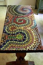 Bottle Cap Table With Poured Resin Surface Beer Cap Table Bottle Cap Table Bottle Cap Crafts