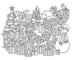 These christmas coloring pages are dedicated to adults. Adult Coloring Christmas