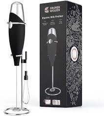 Check spelling or type a new query. Amazon Com Grunen Wolken Milk Frother Handheld Get Froth In 7 Seconds High Powered Low Noise With Support Stand And Coffee Stencils Electric Milk Coffee Drink Mixer Perfect For Coffee Cappuccino Matcha Hot