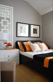 Layer the bed, three pillows deep, in various shades of caramel and toffee. Decorative Panels Contemporary Bedroom Modern Bedroom Furniture Sets Farmhouse Style Bedroom Decor Bedroom Orange