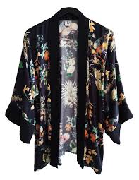 Black And White Kimono Jacket Floral Japanese Kimono Kimono Cardigan Satin Kimono Black Floral Cardigan Plus Size Cardigan Desi Black Floral Kimono Floral Kimono Outfit Kimono Cardigan
