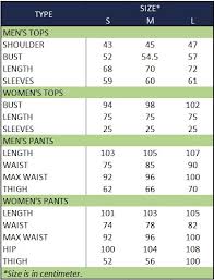 Sizing Chart Adaptive Clothing Indonesia