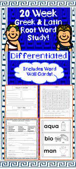 20 Week Greek Latin Root Study Includes 120 Roots Prefixes And Suffixes Each Week Students Will Be Introduced To 6 Latin Root Words Root Words Word Study