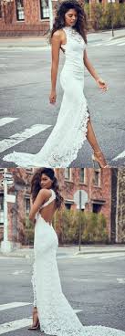 Brautkleid spitze schleppe vergleich ᐅ detaillierter produkttest die besten brautkleid spitze schleppe beste angebote: Eng Anliegende Rundhals Pinsel Schleppe Offnen Rucken Spitze Hochzeitskleid Mit Schlitz Hochzeitskleid Kleider Hochzeit Brautmode