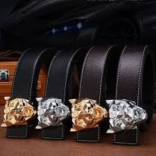Business Men Cowhide Belt Upscale Leopard Head Buckle Waist Belts Soft Long Service Life Waistband Hot Sale 23 8bl B Belt Size Chart Batman Belt From