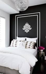 Bedroom Classy Black And White Wallpaper Black Accent Wall In A Bedroom Classy Simple Clean Looking And Masculine Enough That A Man Won T Mind Plus You Only Ha Home Painted Headboard White Decor