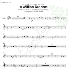 A Million Dreams From The Greatest Showman Easy Violin And Piano Arrangement Violin Amilliondreams Sheetmusic Musi Digital Sheet Music Sheet Music Violin