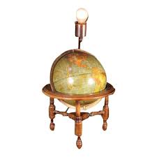 The 8 glass orb sits atop a copper colored base and is topped with a clear marble. Antique George F Cram Table Desk Lamp Terrestrial 10 5 World Globe On Stand Vintage Chairish