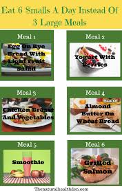 Why You Should Eat 6 Small Meals A Day Instead Of 3 Large Ones The Natural Health Den Small Meals 6 Meals A Day Healthy Snacks Recipes