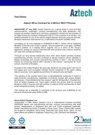 Jne, tiki, dhl kantor pos atau gojek dan grab. Aztech Wins Contract For 2 Million Dect Phones Aztech Group Ltd