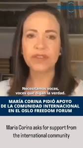 María Corina asks for support from the international community